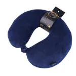 Lushomes Deep Blue Travel Pillow for Neck Rest and Support 30 cm x 31 cm