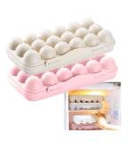 Aarvi Cart Egg Storage Box Double Layer Plastic for Refrigerator - Egg Tray 18 Grid - Multi Color