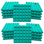 YGM Acoustic Foams Emerald Green Pyramid Soundproofing Studio Acoustic Foam - 2 inch ,Set Of 18