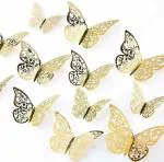 SpecialYou.in 3D Gold butterfly Decoration Items for Home wall decor- 24 Pcs