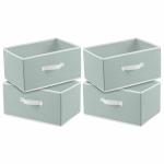 CRAFTY CRAFT Multipurpose Drawer Storage Organizer Rectangular Foldable Storage Box with Side Handle, Replacement Drawer Storage, and Cloth Organizer (Grey, Pack of 4)