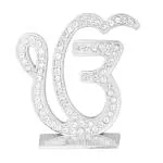 Caristo Sikh Religious Symbol EK Onkar Idol | IK Onkar Idol (ID-58) Silver Metal Statue for Car Dashboard | Home Décor | Mandir Pooja Murti |Temple Puja | Office Table Showpiece