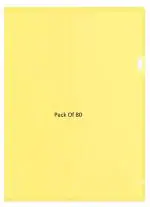 Shining Zon L Folder File A4 Size Durable Clear Transparent Plastic File Folders Paper Holders Organizer Document Sleeves for Protection Suitable for School, Offices & Projects (Pack of 80 Yellow Colour)