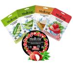 MasKing Beauty Facial Sheet Mask with Real extract of Cucumber, Aloe Vera, Rice & Strawberry Ideal for Women & Men (Combo Pack of 4) | Diva Litchi Nail Polish Remover 30 Round Pads (Pack of 1)