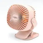 LA' FORTE Rechargeable Portable USB/Battery Clip Fan Stand & Handheld Fan with LED Lights (Pink)