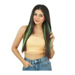 Hair Naturals Emerald Green Clip In Streaks, Human Hair Extensions for Women