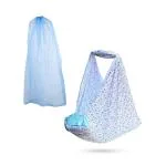 beetot New Born Baby Swing Cradle (Jhula) | Cradle Cloth, Removable Mattress Bed, and Mosquito Net (No Any Hanger Or Spring| Weight Capacity up to 20kg | Age from 0-12 Months | Cradle (Floral Blue)