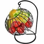 ROLLYWARE Iron Ball Shaped Heavy Weight and Sturdy Classic Multipurpose Fruits Basket (Black)