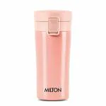 Milton Coffee Mug Thermosteel Hot or Cold Insulated Flask, 300 ml, Peach | Leak Proof | Rust Proof | Tea Mug | Soup Flask | Juice Mug | Water Flask | Easy Grip | Easy to Carry