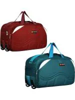 DREAM FANCY Green Polyester Strolley Duffel Bag Combo 60L