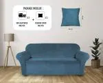 TONY STARK Modern Velvet Plush Super Stretchable| Flexible| Non-Slip| Big Elasticity| Perfect Size Sofa Cover Slipcover- 90-145 cm Teal Velvet, One-Seater ( 1 Piece Cushion Cover Included)
