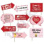 Festiko Happy Valentine Photo Booth Props, Wedding Photo Booth Props, Valentine Photo Booth For Valentines Day, Decorations, Party Decoration (Set Of 10Pcs) (Valentine Props2)