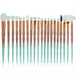 Eye Brush Set, 20 pcs Unicorn Eyeshadow Eyeliner Blending Crease it Makeup Brushes Make Up Foundation Eyebrow Eyeliner Blush Cosmetic ConcDealer Brushes (Green)