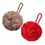 GUBB Lux Bath Sponge Loofah lufa bath scrubber Soft & Fluffy With Multiple Layers - Pebble Coral