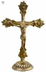 Kalakrithi Classic Brass Jesus Cross Idol 37.3 x 23.3 cm