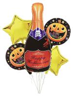 Jagmag Goldens Skull Skeleton Night Round Shape Foil Balloons (pack of 5)