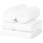VORDVIGO 100% Cotton Ultra Soft, Super Absorbent, Antibacterial Hand Towel Set, 200 GSM, Size- 14*21 inch (White)- Pack of 4