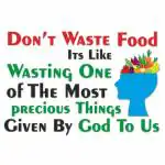 CVANU Don't Waste Food_God to Us Quotes Kitchen Wall Sticker Vinyl for Wall Decor