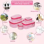 Rasafa Luxury Pack of 5 Cosmetic Box, Makeup Kit, Makeup Organizer, Bridal Organizer, Storage Case Vanity Box (Pink)