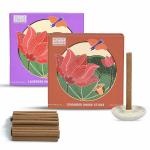 HELP US GREEN Fragrance Lavender and Cinnamon Flavour Dhoop Sticks for Pooja (50 pcs), Pack of 2 Dhup Batti with Holder, Agarbatti, Incense Stick, Sandal, Cones, Cup, Sambrani (25 Sticks/pack)