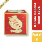 Kerala Sandal Premium Soap with Virgin Sandalwood Oil-150g x 5nos