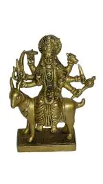Kalarambh Brass Meldi Maa Idol Murti Statue for Home Pooja Puja Mandir Table Decor Showpiece Items Collectible Handicraft Art, Yellow, 3.6 x 1.4 x 5 Inch (L x W x H)