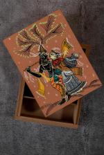 Rangvrix Brown Mdf Wood Handpainted Gift Box-Radhamadhav Design