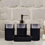 Kookee Acrylic Bathroom Accessories Set of 4 Black Bath Set for Home (8668)
