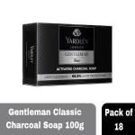 Yardley London Gentleman Classic - Activated Charcoal Soap, 100 g - Pack of 18