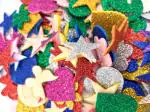 REDGE Mixed Glitter Shaped For Art and Craft Self Adhesive Small Size Sparkle Pack of 60