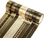 Samvardhan 10 Rolls Washi Tape Set Black Gold Foil Print Decorative Tapes For Arts, Diy Crafts, Bullet Journals, Planners, Scrapbook, Wrapping 15Mm (B