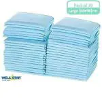 Wellstar Disposable Underpad Sheet (Pack of 20 Pcs, Size: 60x90 cms, Color-Blue) with super absorbent polymer. Adult Diapers - L (20 Pieces)