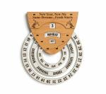 Future Works Calendar 2023 Wall Hanging Perpetual Calendar Wooden Circular Round Shape Calendar For Infinite Lifetime Best For Wall Decor And New Year Gifts (Big Size White & Bamboo Texture)