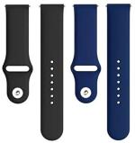 Black Lovies Black, Blue Silicon Smart Watch Strap For Noice Colour Fit Ultra 2 (Pack Of 2)
