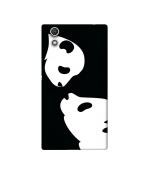 Casotec Panda Drawing Design Printed Silicon Soft TPU Back Case Cover for Sony Xperia R1