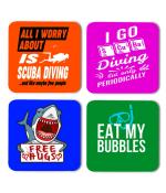 Whats Your Kick Free Hugs Printed Set of 4 Coasters With Beautiful Metal Stand
