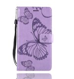 Trounce Butterfly Embosing (Purple) Leather Flip Wallet Case with Card Holder | Magentic Closure For Vivo T1X | Mobile Case| Back Flip Cover