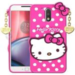 Clickaway Pink Silicone Hello Kitty Back Cover Case For Moto G4 Plus