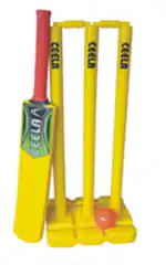 CEELA Street, Beach, Indoor and Outdoor Kwik Plastic Cricket Set With Ball (One Ball,One Base, Two Bails, 3 Wicket )