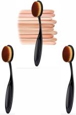 Bingeable Black Oval Professional Makeup Brushes Set Soft Synthetic Multi Purpose