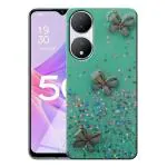 SROCK Vivo Y100(5G) Back Case Cover for Girls |Partywear Design |Designer Sparkle | Glossy Butterfly Glitter | Back Case Cover for Vivo Y100 (5G) -Green