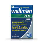 Wellman 70+ Men's Multivitamin - Boost Heart, Brain, Energy, Vision, and Immune Health with Pumpkin Seed Extract, Vitamin D, B6, B12, and Iron - Gluten-Free, Vegetarian, 30 Tablets