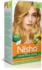 Nisha Creme Hair Color for Women - Golden Blonde, 60g+60ml, Long-lasting, 100% Grey Coverage Permanent Hair Colour for Soft, Shiny, Healthy Hair