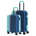 Nasher Miles Vegas Hard-Sided Polycarbonate Luggage Set of 2 Teal&Dark Blue Trolley Bags (55&65cm)