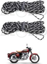 Zieozed White, Black Nylon Crash Guard And Backrest Bike Rope For Hero, Honda, Bajaj, Jawa, Ktm (Pack Of 2)