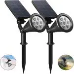 LITVERSE Solar Outdoor Lights, Upgraded 7 LEDs Landscape SpotLights IP65 Waterproof, Auto On/Off Solar Powered Outdoor Lights, Outdoor Solar Lights for Yard Garden Driveway Walkway,2 Pack(Warm Light)