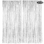 Party Midlinkerz Polyethylene Silver Curtain 3x6 Feet for Anniversary, Birthday Baby Shower and Gradution