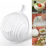 PAN P@CIFIC White Salad Cutter Bowl Lets Funny Vegetable Salad Maker Cutter Bowl