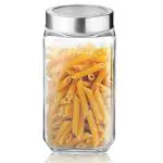 Treo by Milton Cube Storage Glass Jar, 2250 ml, Transparent | Storage Jar | Modular | Kitchen Organizer | Modular | Multipurpose Jar | BPA Free