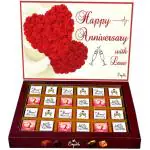 Expelite Anniversary Gift For Parents - 24 pc Wedding Anniversary Chocolate Gift For Friends Bars (450 g)